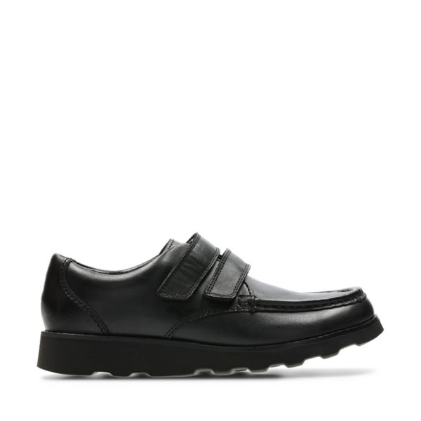 Clarks Boys Crown Tate School Shoes Black | USA-6859047